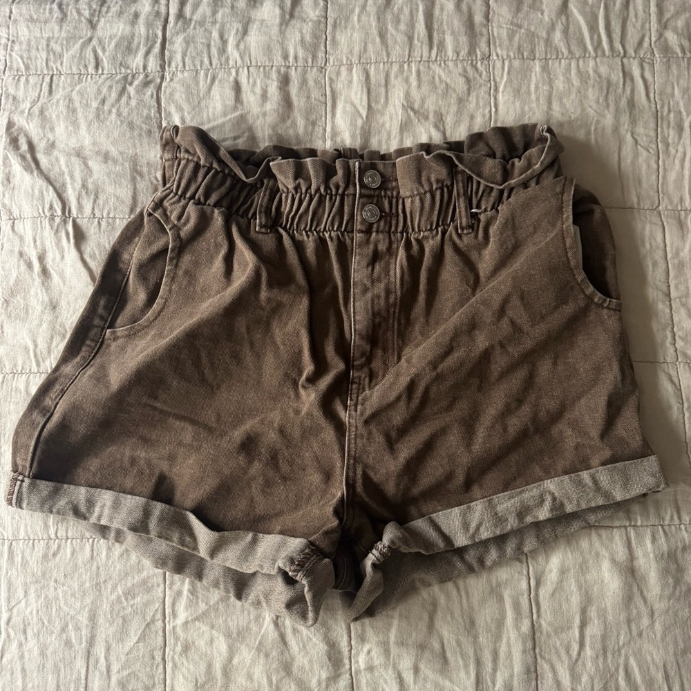 High-Waist Paperbag Brown Women’s Maternity Shorts Bundle